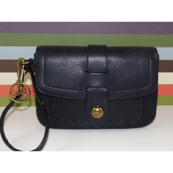 ❤️NEW COACH LEGACY THOMPSON BLACK LEATHER LARGE WRISTLET BAG 65TH ANNIVERSARY❤️ - Picture 8 of 9